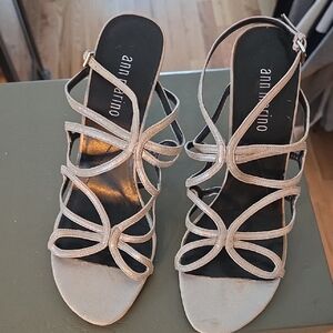 Ann Marino Women's Strappy Heels - Silver